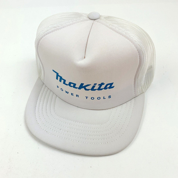 VINTAGE New Makita Power Tools Blue White Trucker Snapback Mesh Hat Cap Japan - Picture 1 of 8